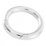 Metaal onderdelen DQ sleutelhanger ring 35mm Antiek zilver (nikkelvrij)