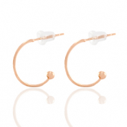 Metaal onderdelen DQ creolen 15mm Ros&eacute; goud (nikkelvrij)