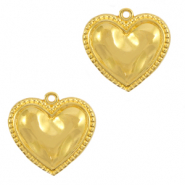 Metaal bedels DQ heart Goud (nikkelvrij)