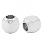 Metaal kralen DQ cube 2mm Antiek zilver (nikkelvrij)