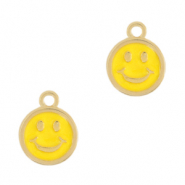 Metaal bedels DQ smiley Goud-sunrise yellow (nikkelvrij)
