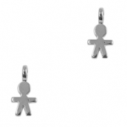 Metaal bedels DQ boy Antiek zilver (nikkelvrij)