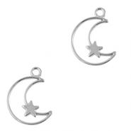 Metaal bedels DQ moon and star Antiek zilver (nikkelvrij)