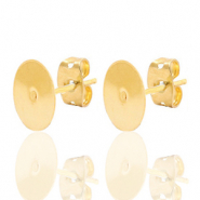 Metaal onderdelen DQ oorstekers 8mm Goud (nikkelvrij)