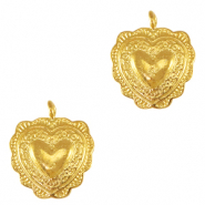 Metaal bedels DQ heart Goud (nikkelvrij)