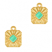 Metaal bedels DQ square Goud-veraman blue (nikkelvrij)