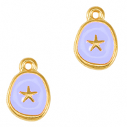 Metaal bedels DQ starfish Goud-lavender purple (nikkelvrij)