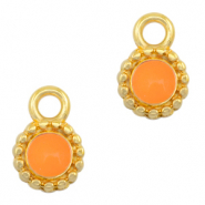 Metaal bedels DQ 8mm Goud-neon orange (nikkelvrij)
