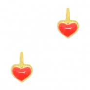 Metaal bedels DQ heart Goud-red (nikkelvrij)