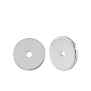 Metaal kralen DQ disc rondellen 8mm Antiek zilver (nikkelvrij)