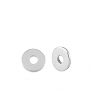 Metaal kralen DQ disc rondellen 4mm Antiek zilver (nikkelvrij)