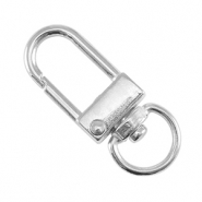 Metaal onderdelen DQ sleutelhanger 32mm Antiek zilver (nikkelvrij)