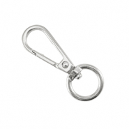 Metaal onderdelen DQ sleutelhanger 40mm Antiek zilver (nikkelvrij)
