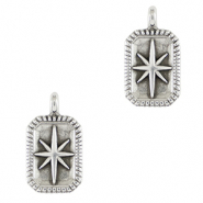 Metaal bedels DQ star Antiek zilver (nikkelvrij)