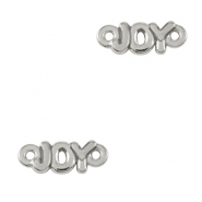 Metaal bedels DQ tussenstuk "JOY" Antiek zilver (nikkelvrij)