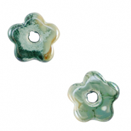 Grieks keramiek DQ flower Ocean wave green-brown