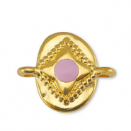 Metaal bedels DQ tussenstuk oval Light Pink-Goud (nikkelvrij)