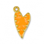 Metaal bedels DQ heart Orange-Goud (nikkelvrij)