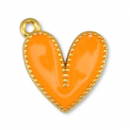 Metaal bedels DQ heart Orange-Goud (nikkelvrij)