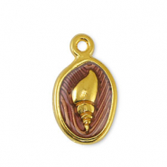 Metaal bedels DQ shell Transparant Purple-Goud (nikkelvrij)