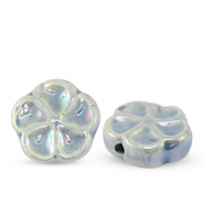 Keramiek kraal flower Blue