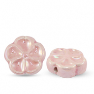 Keramiek kraal flower Light pink