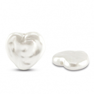 Zoetwaterparels imitatie heart White