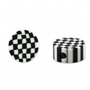 Polymeer kraal Black-white