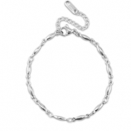 Armbanden van Stainless steel Roestvrij staal oval (RVS) Silver