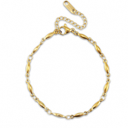 Armbanden van Stainless steel Roestvrij staal oval (RVS) Gold