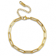 Schakelarmbanden van Stainless steel Roestvrij staal (RVS) Gold