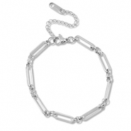 Schakelarmbanden van Stainless steel Roestvrij staal (RVS) Silver