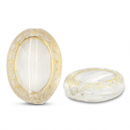Kralen van acryl oval Transparent-gold