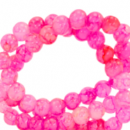 Glaskralen 4 mm gem&ecirc;leerd Pink