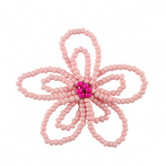 Bedels van Stainless steel Roestvrij staal (RVS) flower Light pink