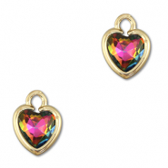 Hanger van Crystal glas heart AB coating-gold