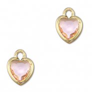 Hanger van Crystal glas heart Peach-gold