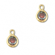 Hanger van Crystal glas round Multicolor-gold