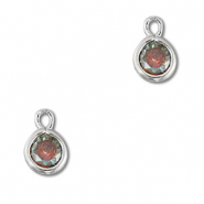 Hanger van Crystal glas round Multicolor-silver