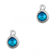 Hanger van Crystal glas round Blue-silver