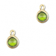 Hanger van Crystal glas round Green-gold