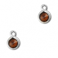 Hanger van Crystal glas round Orange brown-silver