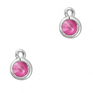 Hanger van Crystal glas round Dark pink-silver