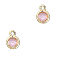 Hanger van Crystal glas round Light pink-gold
