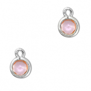 Hanger van Crystal glas round Light pink-silver