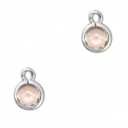 Hanger van Crystal glas round Peach-silver