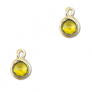 Hanger van Crystal glas round Yellow-gold