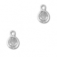 Hanger van Crystal glas round Light grey-silver