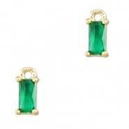 Hanger van Crystal glas rectangle Emerald green-gold