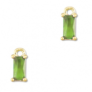 Hanger van Crystal glas rectangle Green-gold